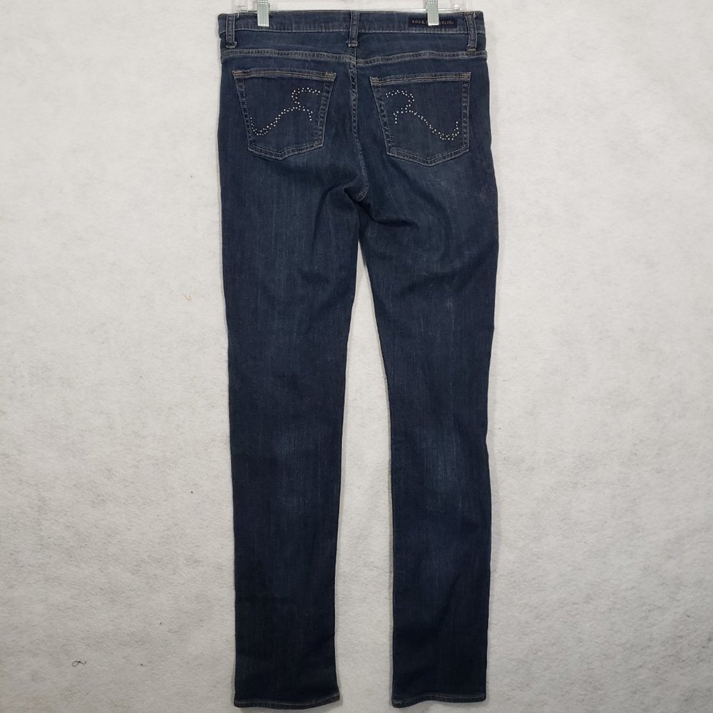 Rock & Republic Berlin Womens Jeans Dark Wash Blue Size 10 Stretch - Picture 7 of 9